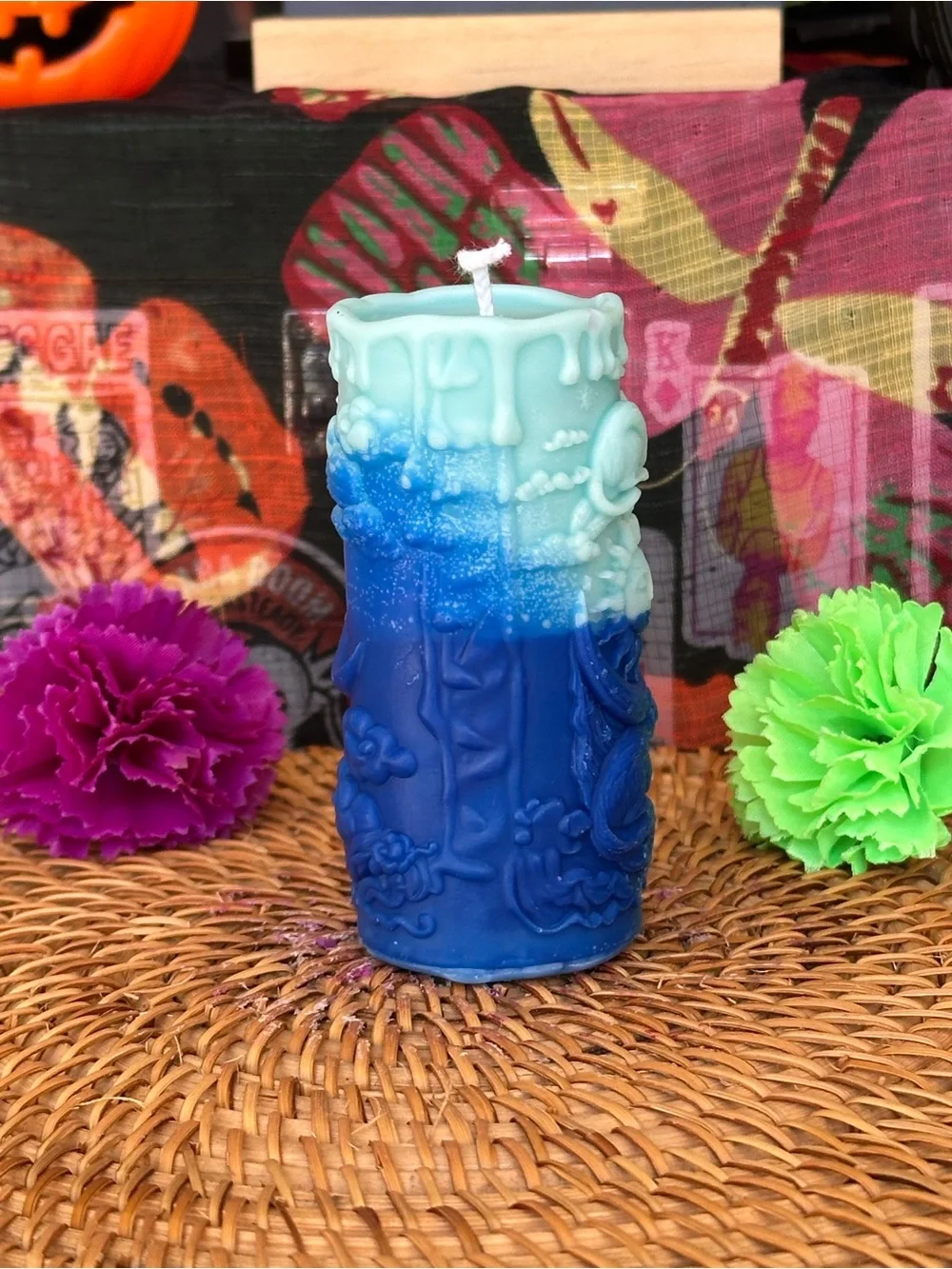 Celestial Cats Sun & Moon Candle – Blue Ombre